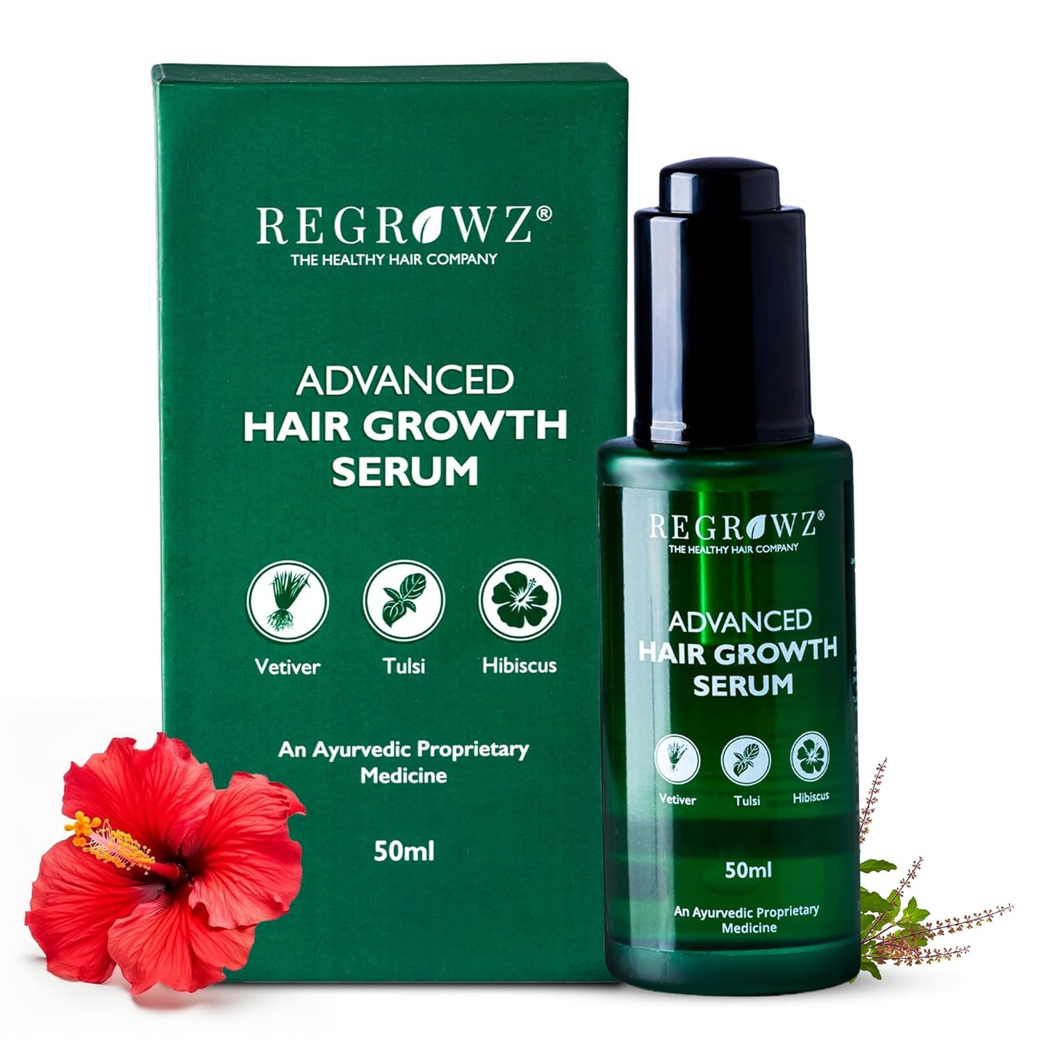 Regrowz Advanced Hair Serum for Men & Women – 50ml | Lightweight Ayurvedic Scalp Serum with Biotin, Aloe Vera, Redensyl & Herbal Extracts | Daily Hair Care for All Hair Types Beauty Bumble