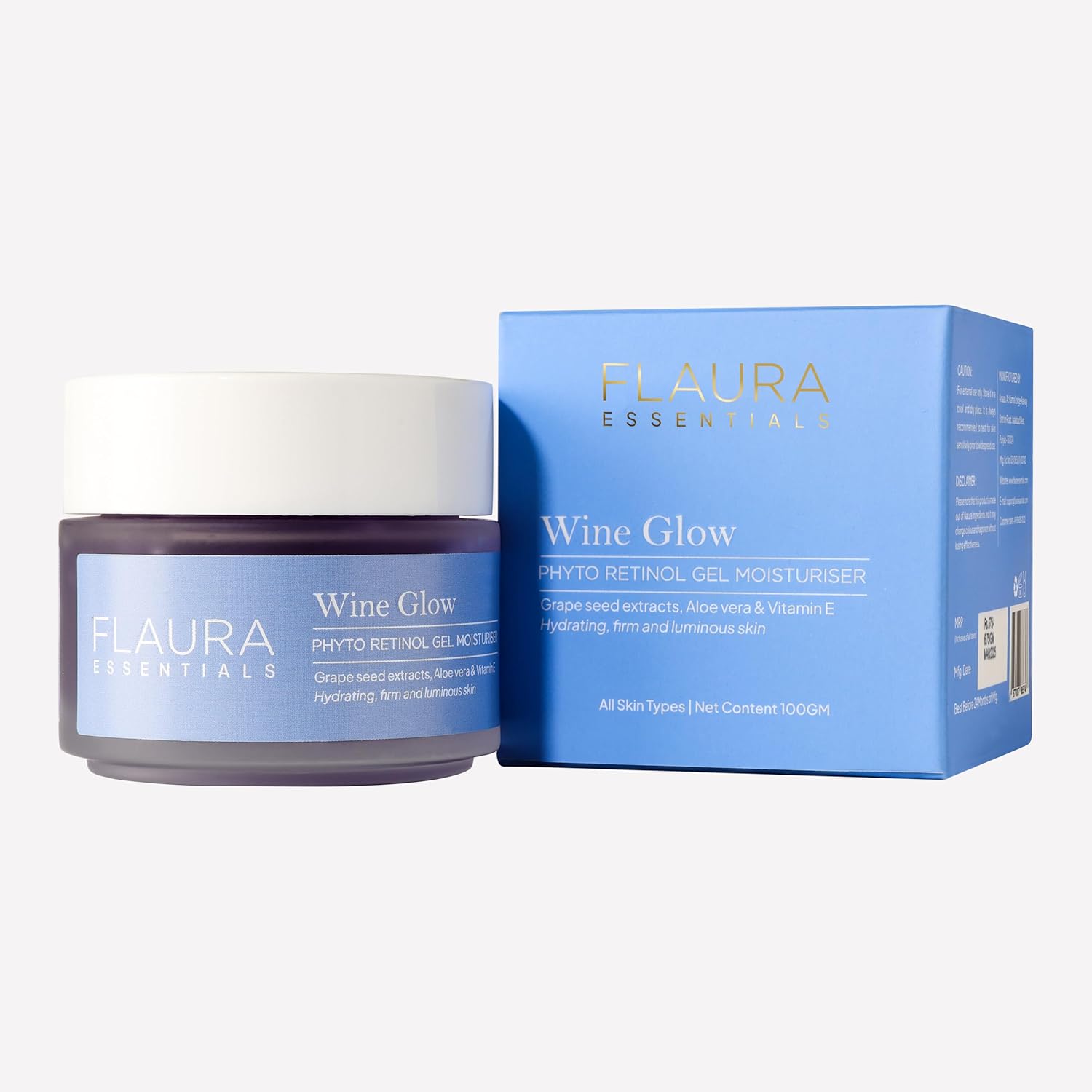FLAURA ESSENTIALS WINE GLOW MOISTURISER 100g Flaura