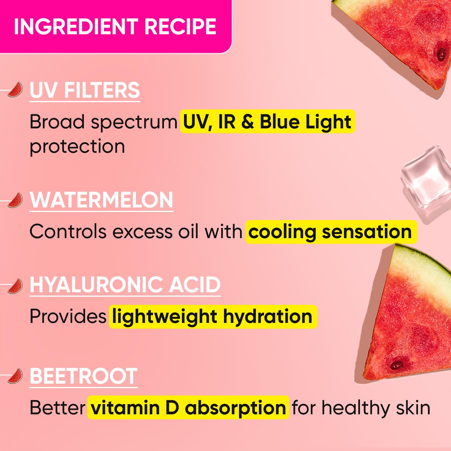 DOT & KEY Watermelon | Hyaluronic Cooling Sunscreen SPF 50 PA+++ | 50G Dot & Key