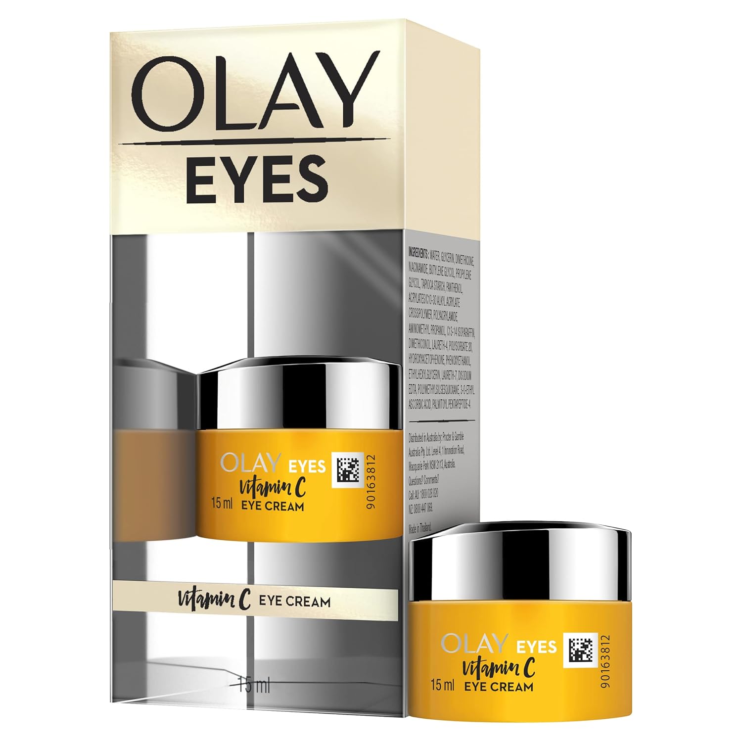 olay eye cream | Reduces Dark Circle, Wrinkles and Puffiness | With Peptides and Niacinamide | Normal, Oily, Dry & Combination Skin l Paraben & Sulphate free | 15ml (Vitamin c) Olay