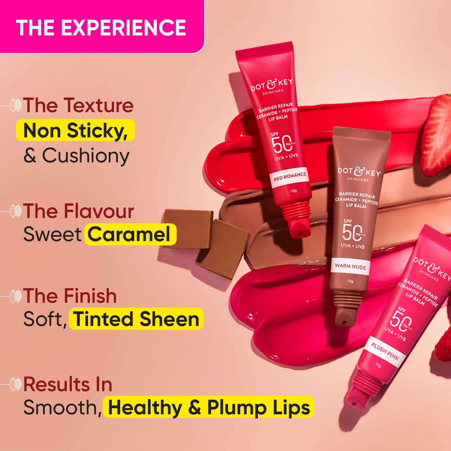 DOT & KEY Ceramide | Peptide Barrier Repair Lip Balm SPF 50 PA+++ | 10G Dot & Key