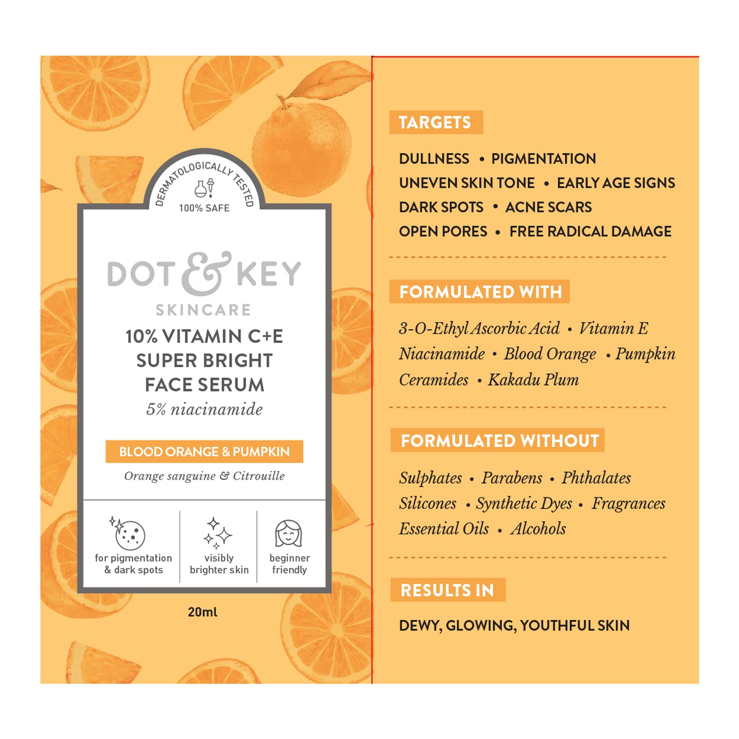 Dot & Key 10% Vitamin C + E, 5% | Niacinamide | Serum | 30Ml Dot & Key