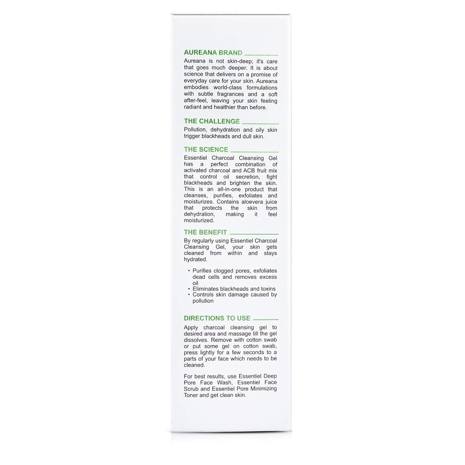 Aureana Essentiel Charcoal Cleansing Gel (100ml) for Deep Pore Cleansing & Oil Control I Face Cleanser for Acne Prone Skin I Vegan, Hypoallergenic & Dermatologically Tested BEAUTY BUMBLE