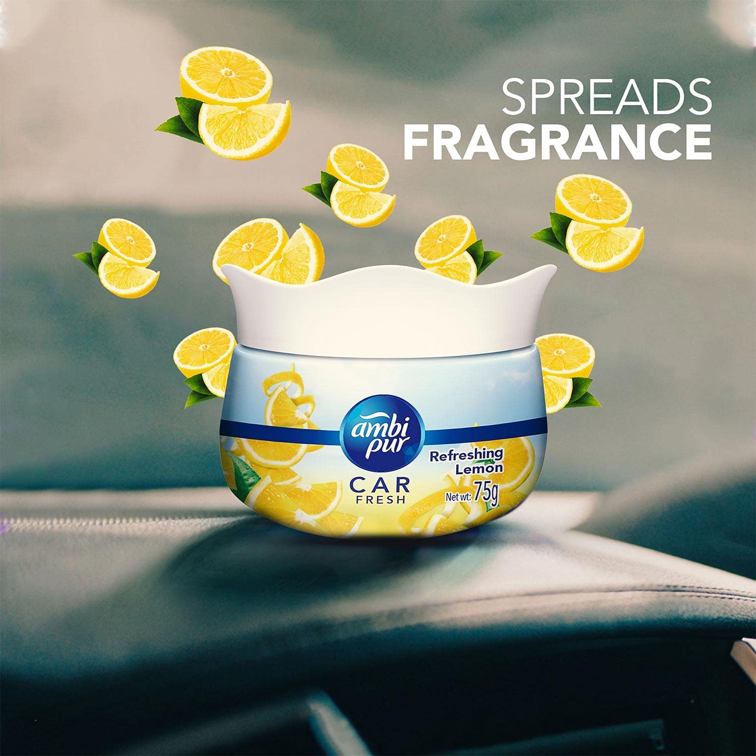 Ambi Pur Car Freshener Gel, Refreshing   fragrances  Lemon, 75 g AMBI PUR