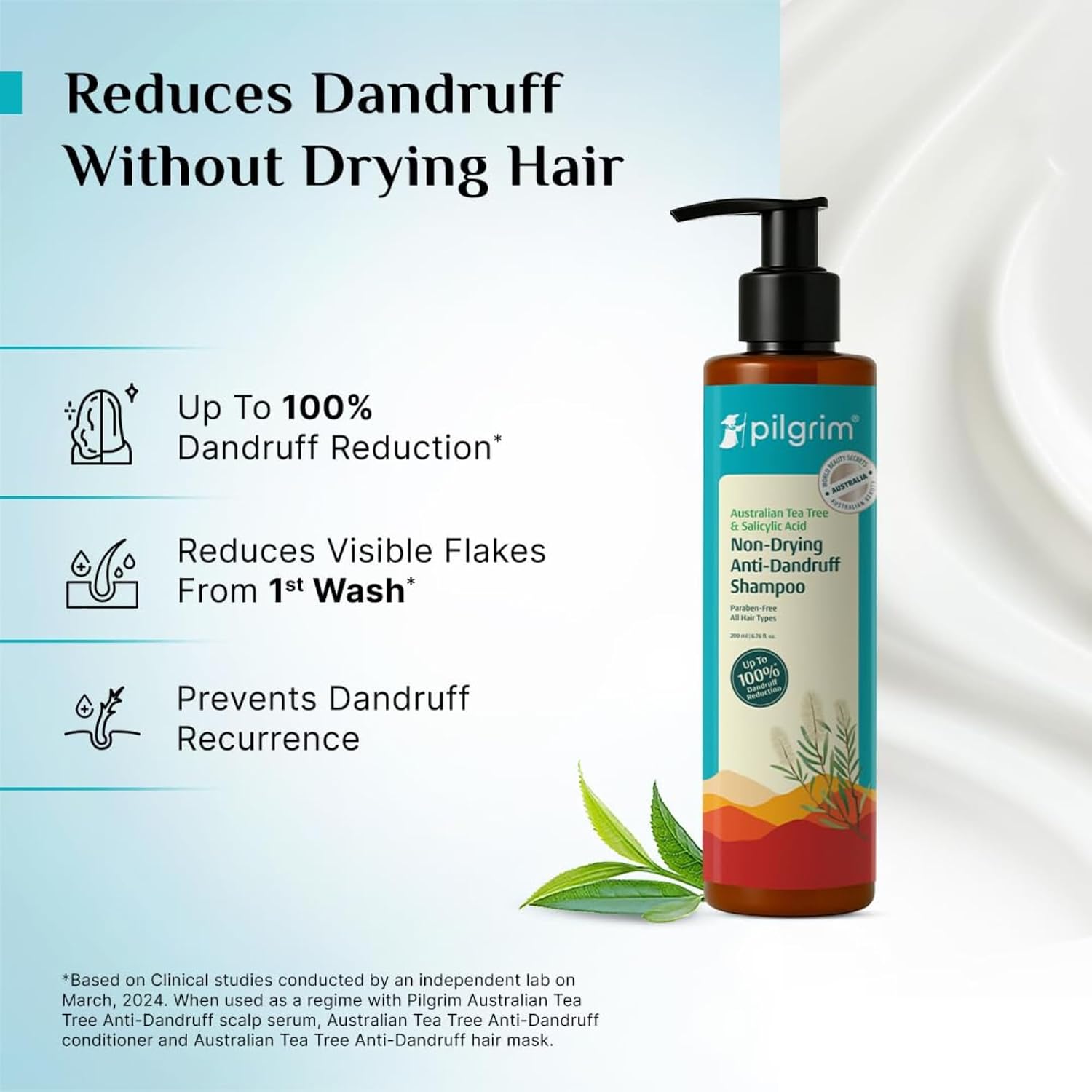 Pilgrim Australian Tea Tree Non-Drying Anti-Dandruff Shampoo 200ml Pilgrim