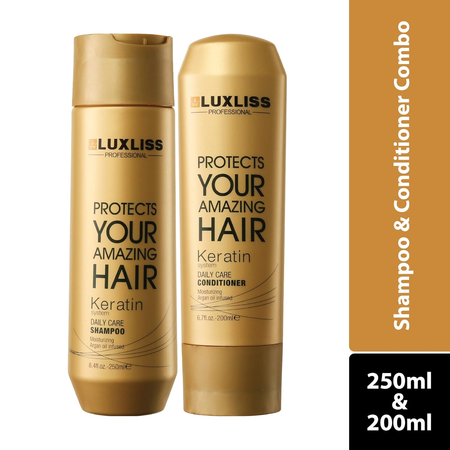 LUXLISS PROFESSTIONAL KERATIN SHAMPOO250ML & CONDITIONER 200 ML Luxliss Professional