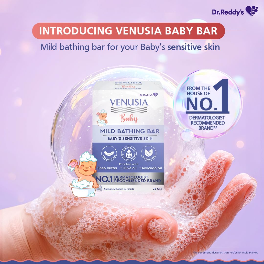 Dr. Reddy's Venusia Baby Mild Bathing Bar 75G Dr Reddy's