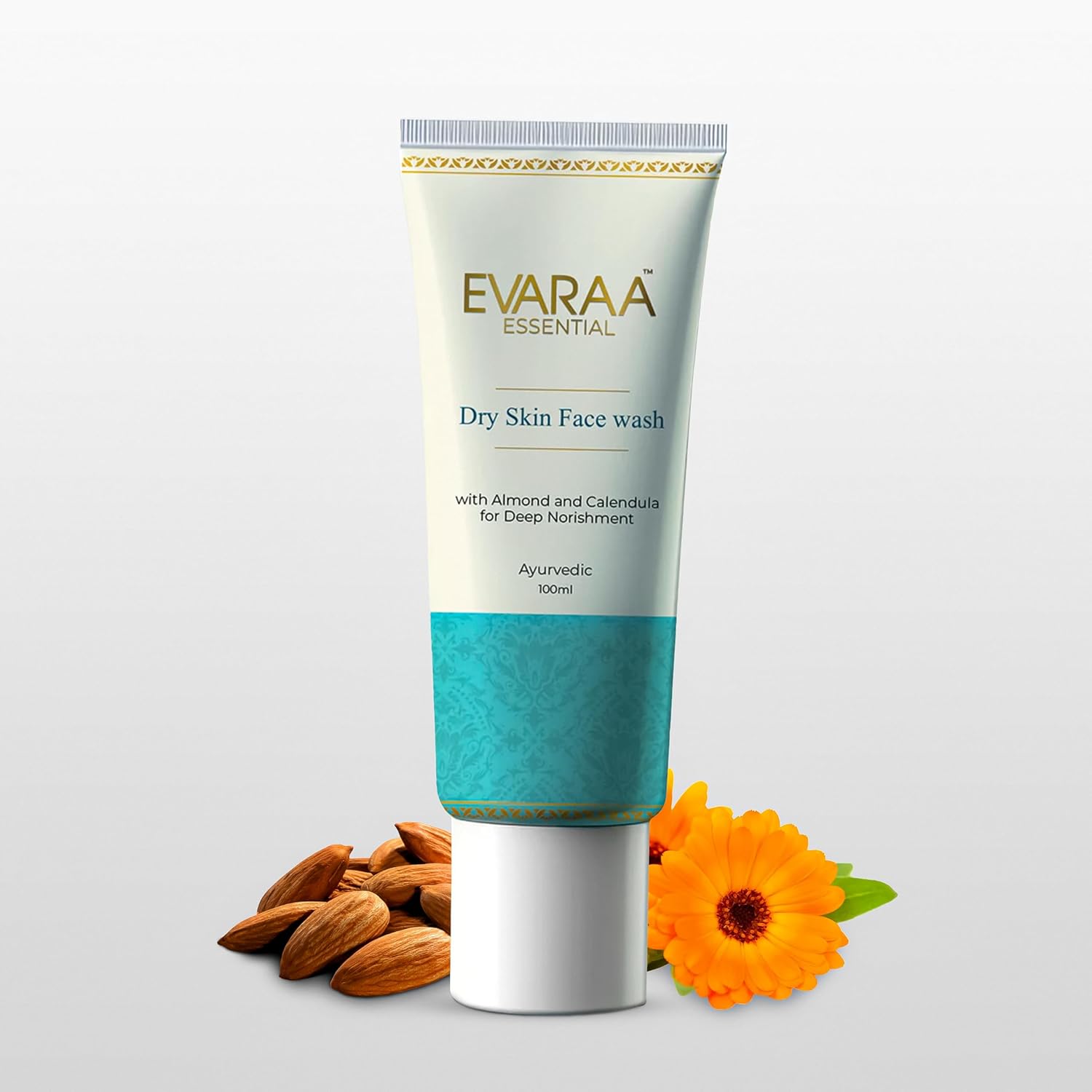 Evaraa Essential Dry Skin Face wash Repair + Free Gentle Skin Hydrating Face Wash Cleanser with Almond and Calendula 100ml evaraa