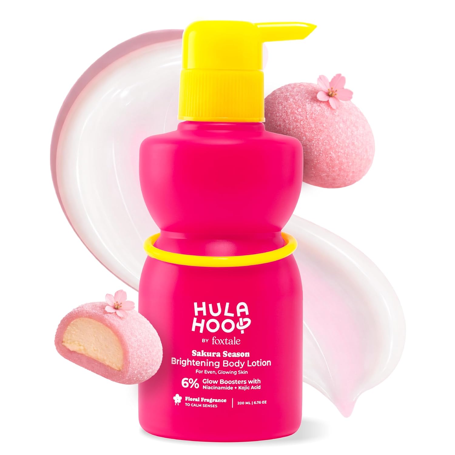 Hula Hoop Brightening Body Lotion by Foxtale| Niacinamide + Kojic Acid + SPF30 | Moisturizes, Brightens, & Even Tones Skin | Prevents Tanning & Sun Damage | Light & Grease-Free | 200ml FOXTALE