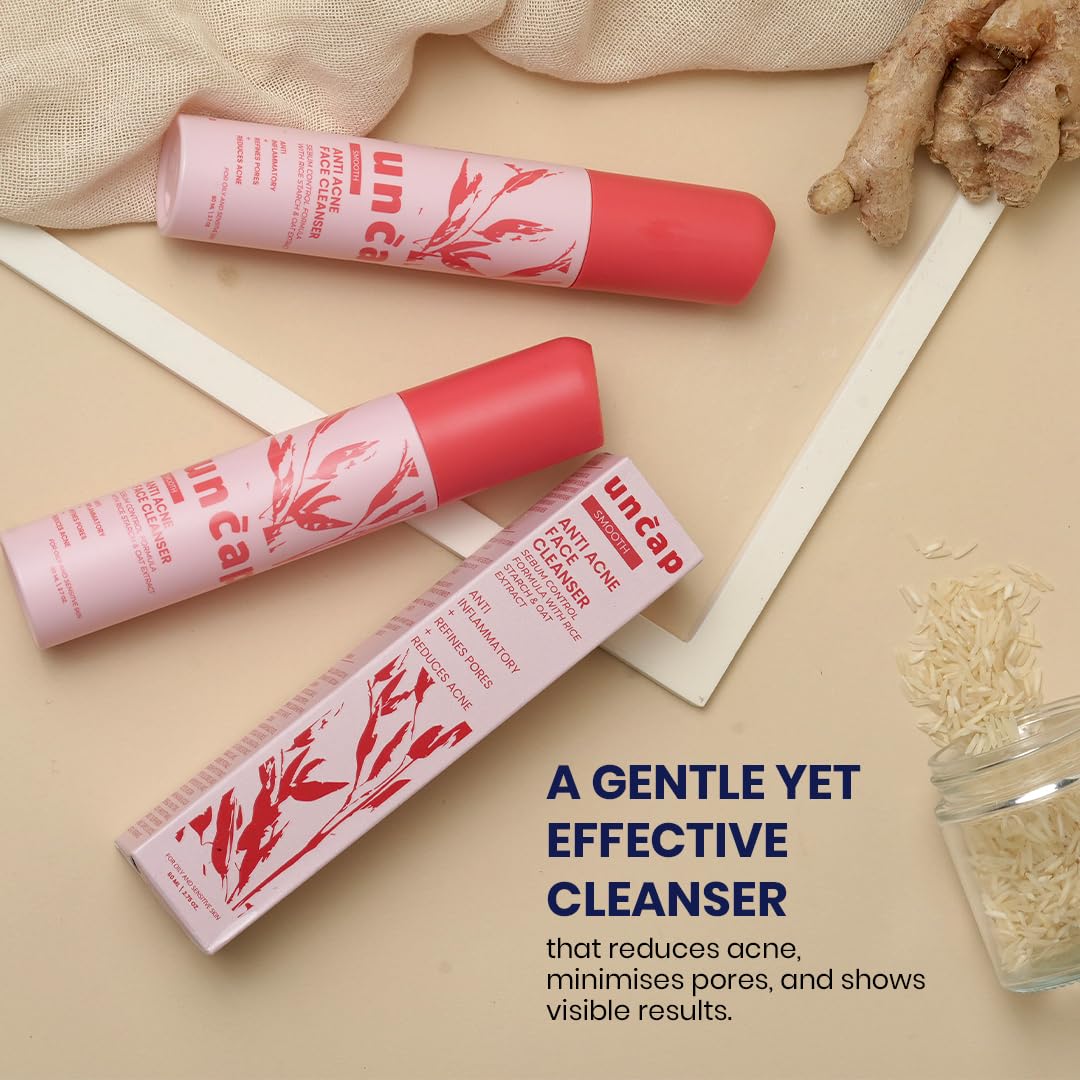 Uncap Anti Acne Face Cleanser - 80 ml | Reduces Acne, Refines Pores | For Oily and Sensitive Skin Uncap
