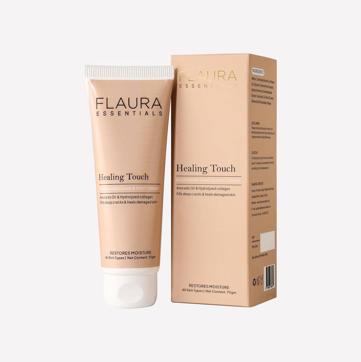 FLAURA ESSENTIALS HEALING HAND & FOOT CREAM 70G Flaura