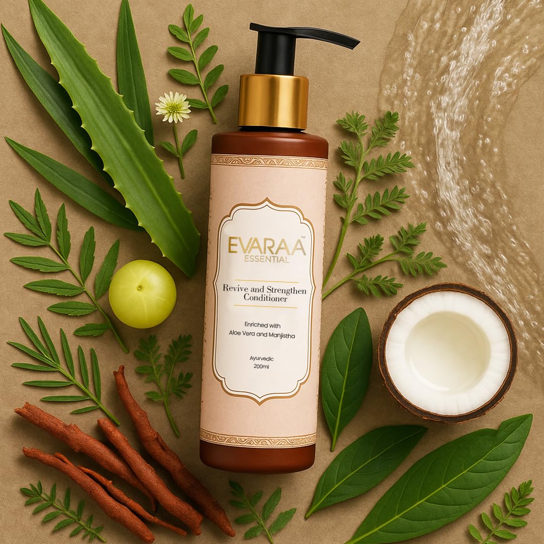 Evaraa Essential Revive & Strengthen Hair Conditioner – Moisturizing, Frizz Control & Hair Repair Conditioner for Dry & Damaged Hair – 200ml evaraa