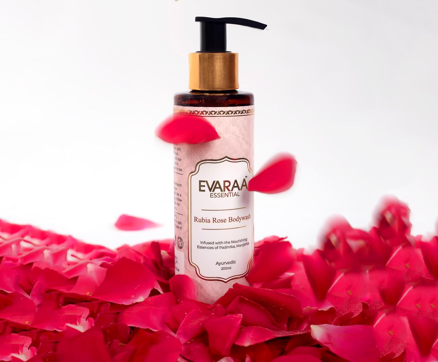 Evaraa Essential Rubia Rose Bodywash 200 ml - Dry, Sensitive Skin | Rose Shower Gel | Rubia Rose Skin Care evaraa