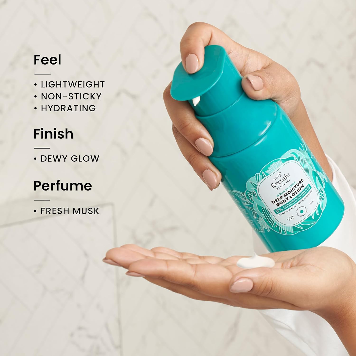 Foxtale Hydrating Body Lotion with Hyaluronic Acid & Ceramides | 72-hour Hydration | Lightweight & Non-Sticky | Long Lasting Musk Fragrance | Body Lotion for Men & Women | All Skin Type | 200 ml FOXTALE