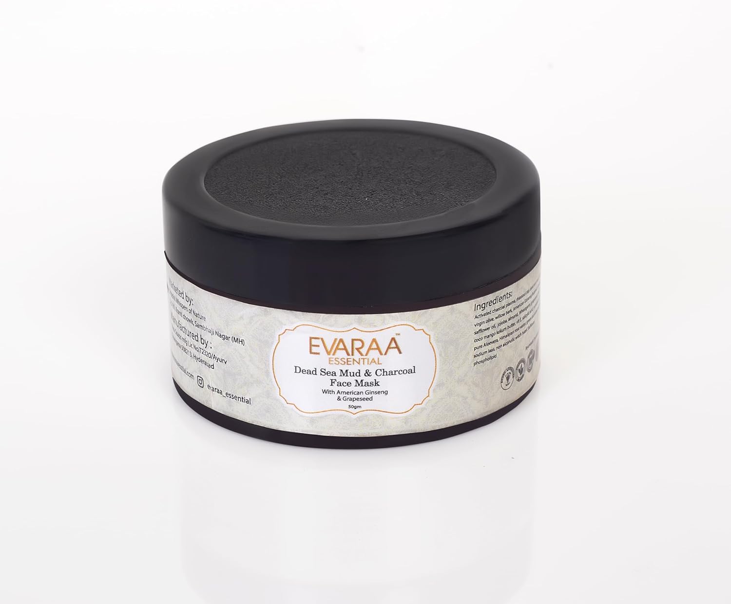 Evaraa Essentail Dead Sea Mud and Charcoal Face Mask 50g evaraa