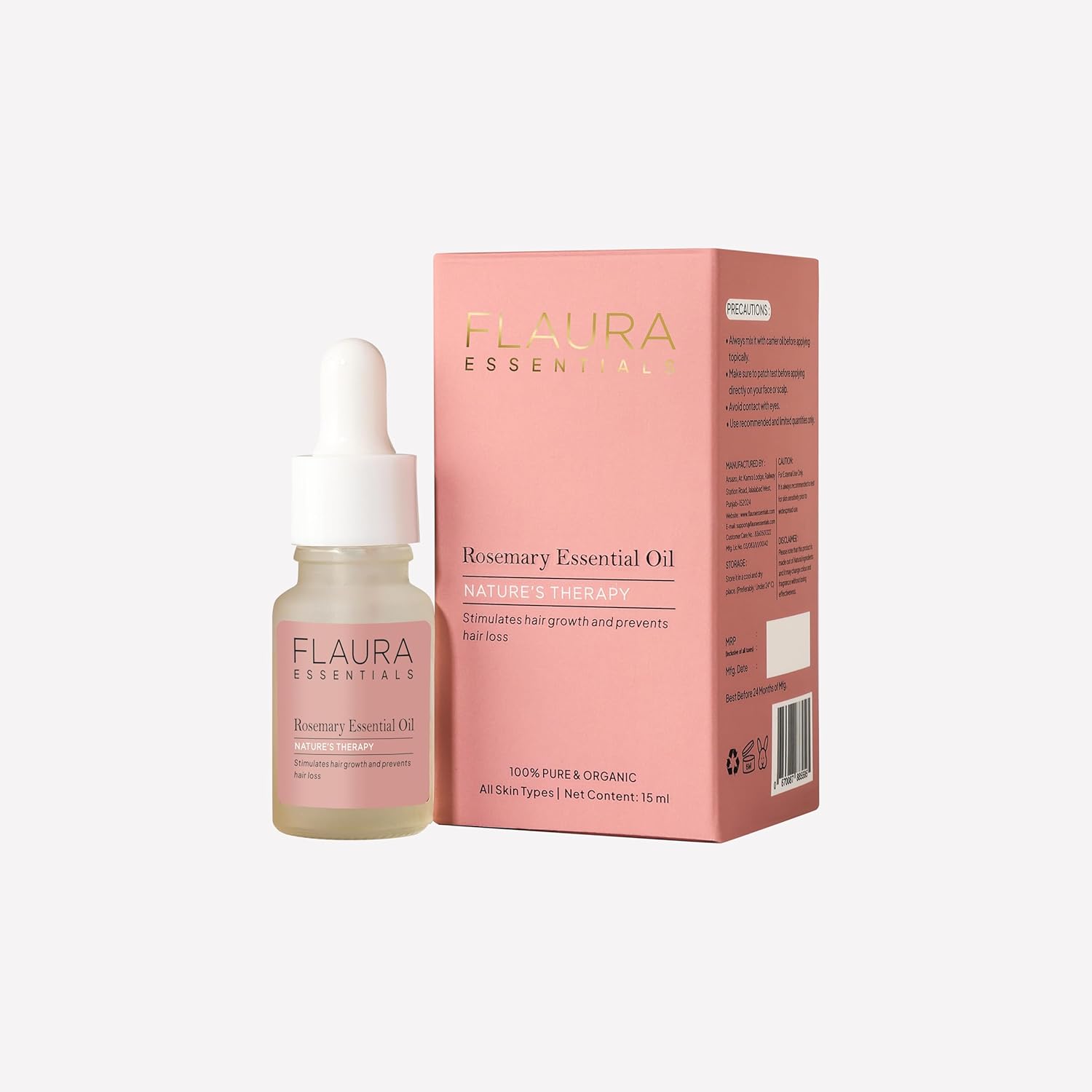 FLAURA ESSENTIALS ROSEMARY ESSENTIAL OIL 15ML Flaura