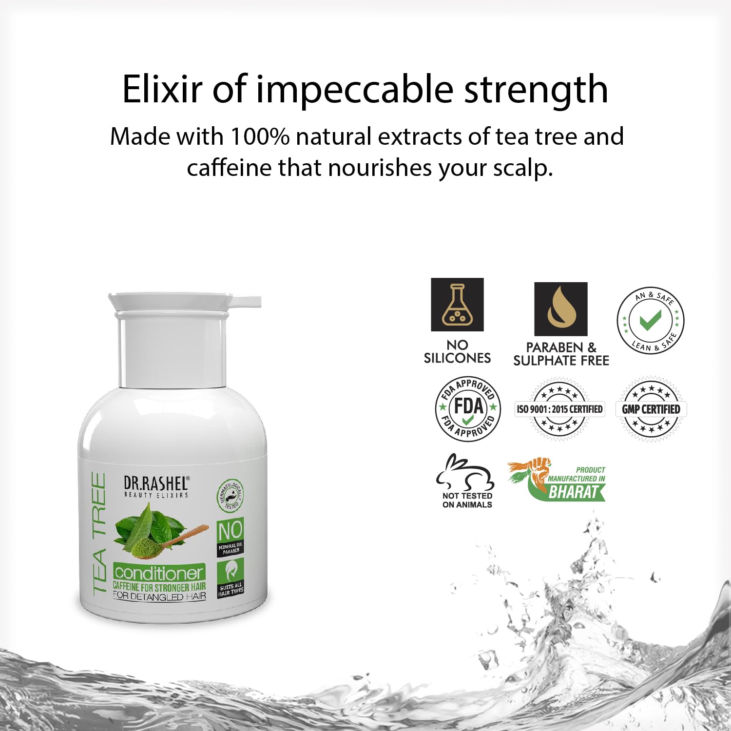 DR.Rashel Tea Tree Anti-Dandruff Conditioner Enriched with Goodness of Caffine & Tea Tree Oil | Promotes Healthy scalp | Sutiable For Smooth, Detangled & Breakage Free Hair For Men Women 200 ML Dr. Rashel