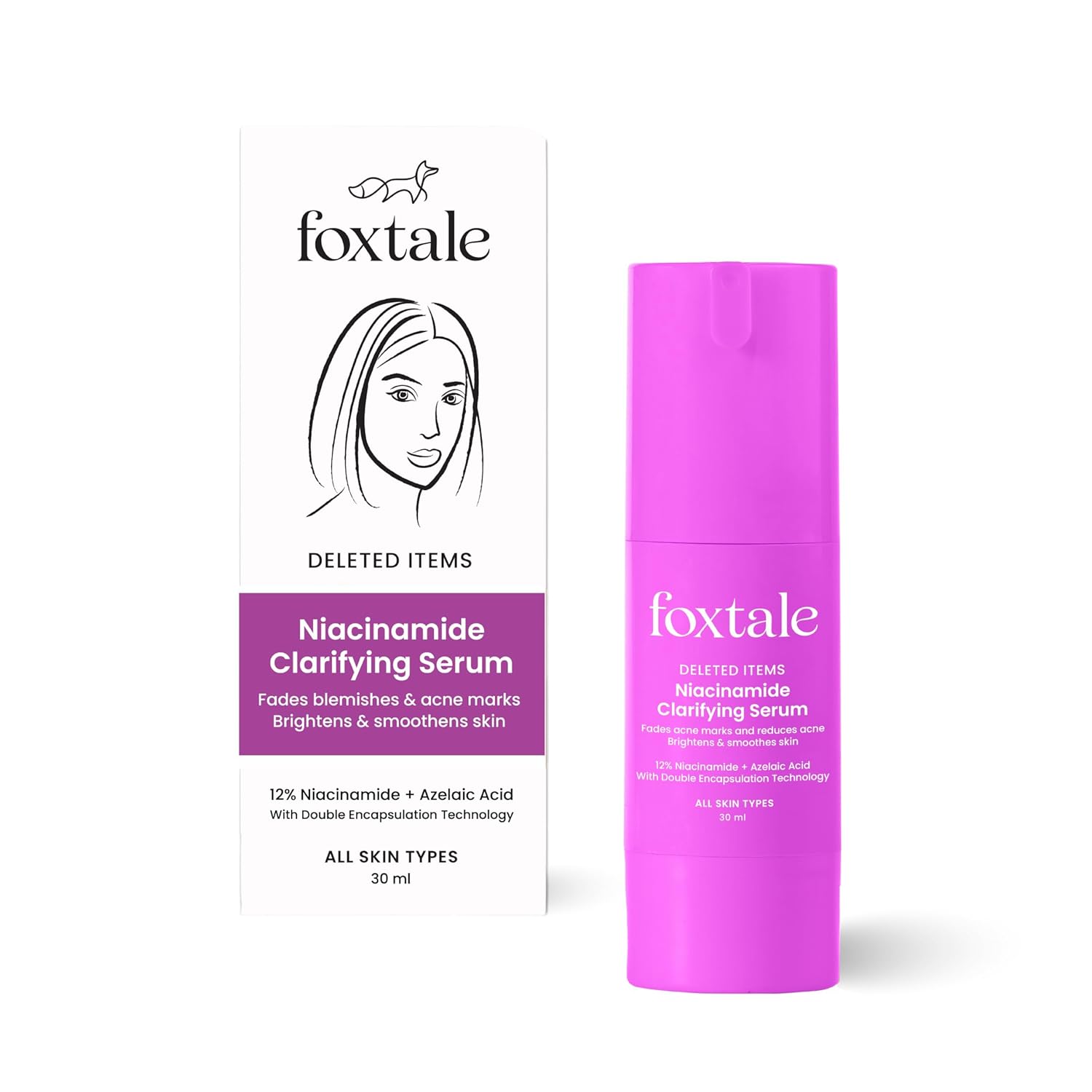 Foxtale 12% Niacinamide Face Serum with Azelaic Acid for Oil Control & Brightening | Reduces Acne, Blemishes & Acne Marks | Brightens & Smoothens Skin | Face Serum for Women & Men | 30 ml FOXTALE