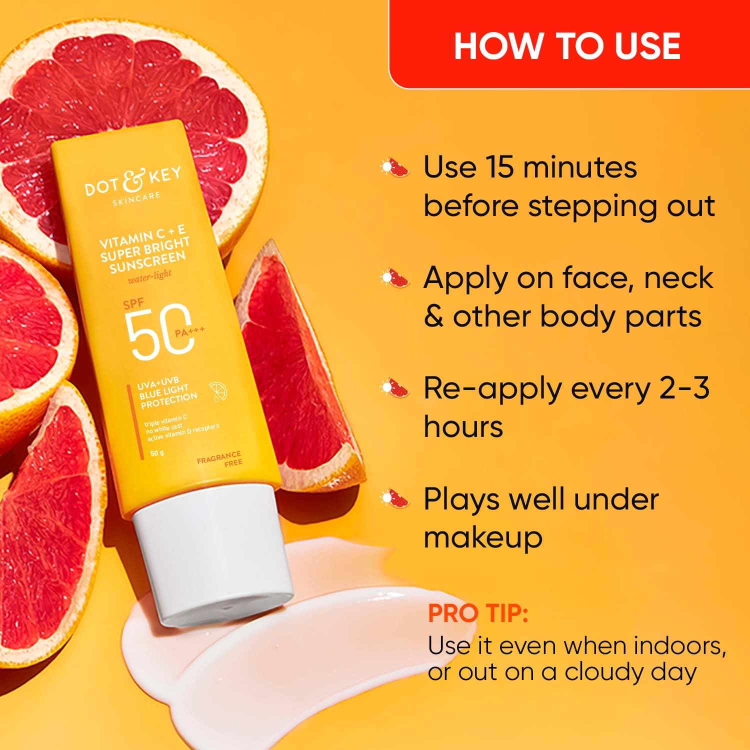 DOT & KEY Vitamin C + E | Super Bright Sunscreen Spf 50 | 50G Dot & Key