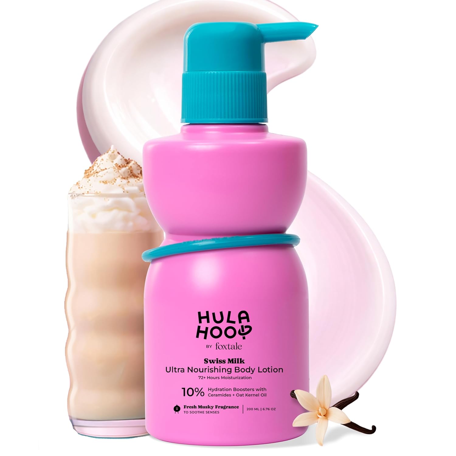 Hula Hoop Ultra Nourishing Body Lotion by Foxtale | Ceramides + Pentavitin™ + Shea Butter | Deeply Hydrates, Repairs Skin Barrier & Softens Skin | Fast-Absorbing, Non-Greasy | 200ml FOXTALE