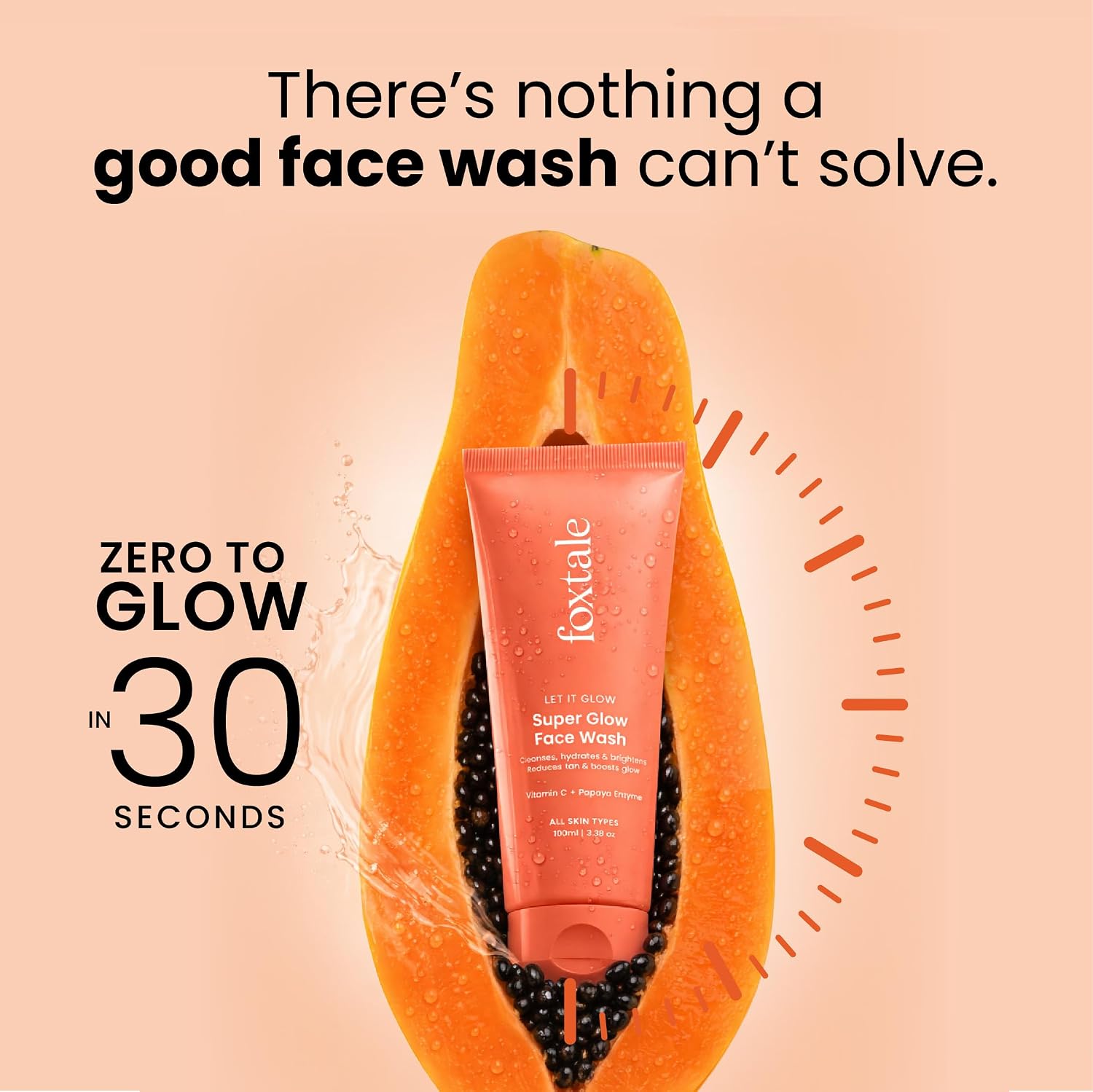 Foxtale Super Glow Face Wash with Vitamin C & Papaya enzyme 100ml FOXTALE