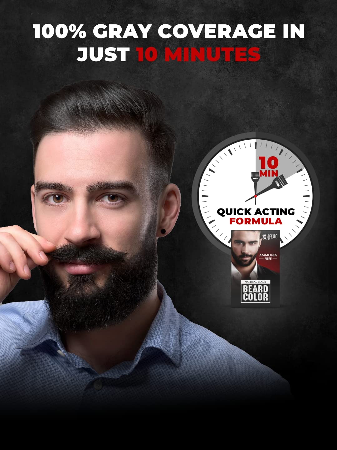 Beardo Beard Color For Men- Natural Black 30 ml Beardo