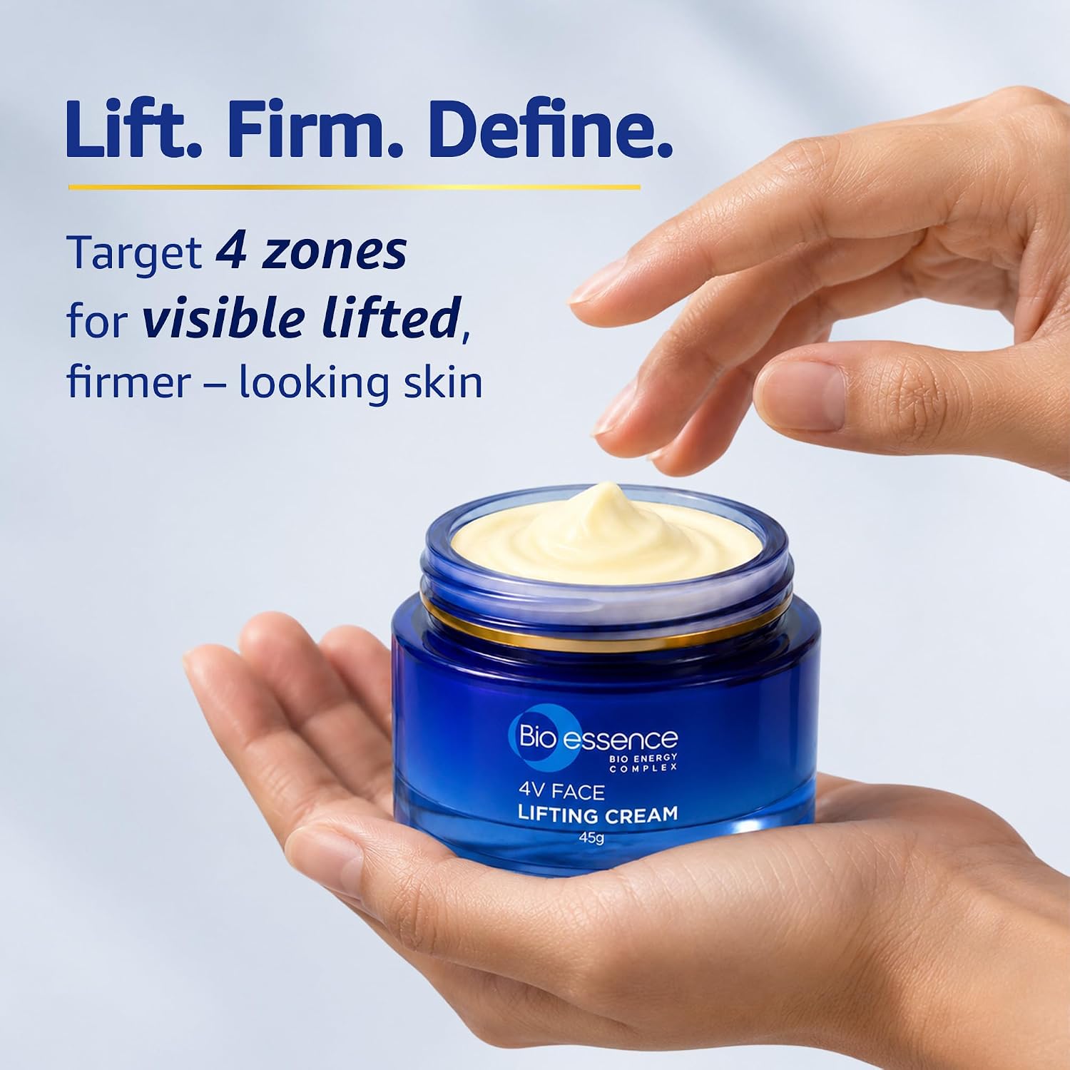 Bio Essence Bio-Vlift Face Firming Cream, Tightening, Double Chin Firming, Hyaluronic Acid, Fermented Rice, Niacinamide, Face Moisturizer for Women, Ideal for All Skin Types, Anti Ageing, 45g Bio Essence