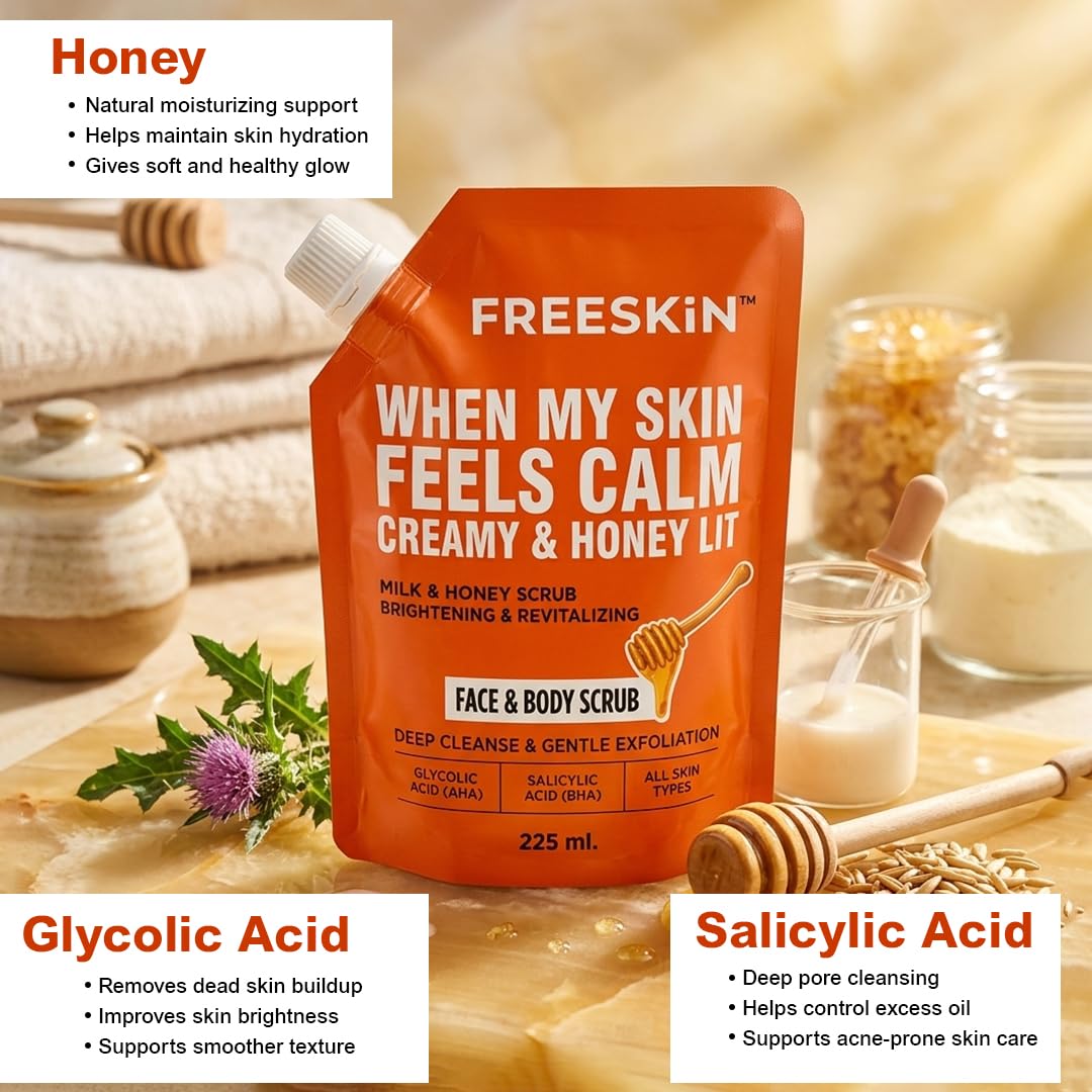 Freeskin Milk & Honey Scrub 225ML freeskin