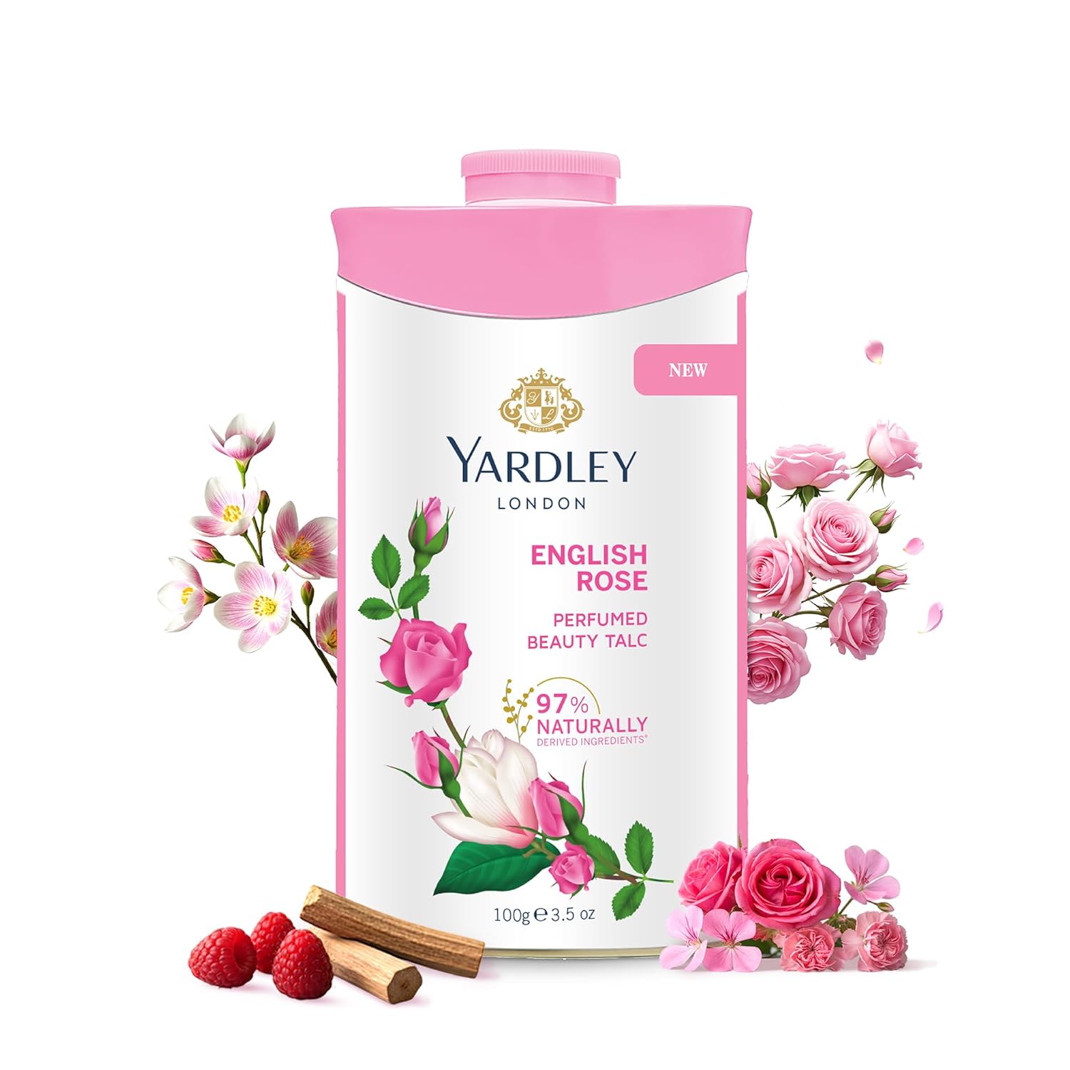 Yardley London English Rose Perfumed Talc – Classic Floral Freshness for Soft & Delicately Fragrant 100g Yardley London
