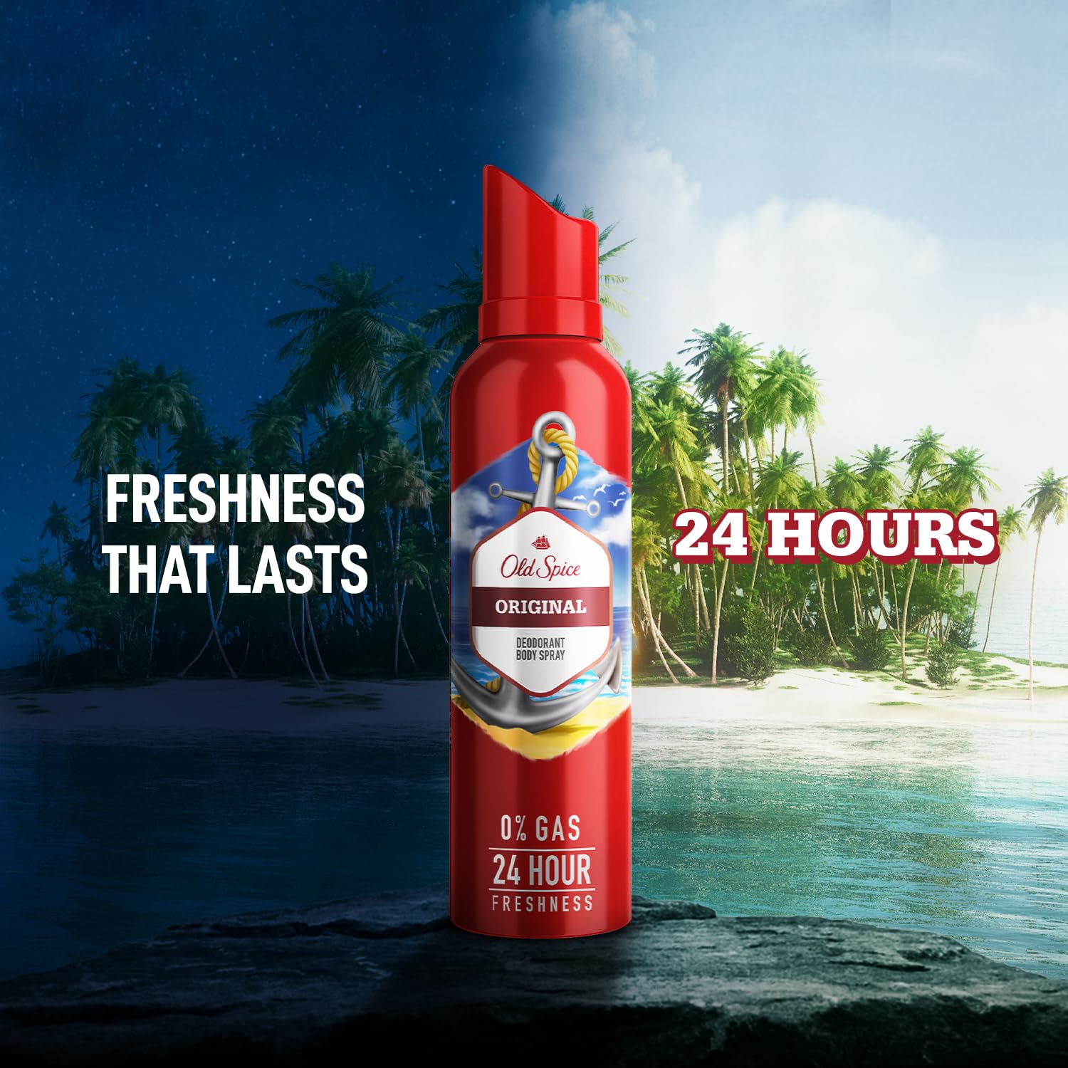 Old Spice Original No Gas 24 hour Long Lasting Freshness Deodorant Perfume Body Spray For Men, 140ml OLD SPICE