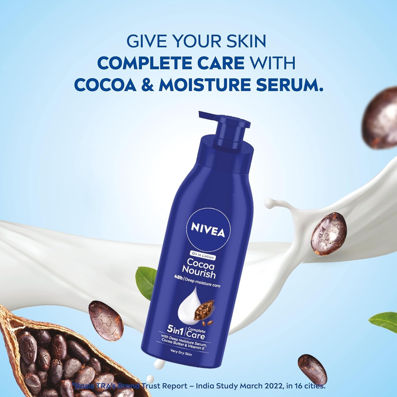 NIVEA Cocoa Nourish 400ml Body Lotion with Deep Moisture Serum| 48 H Moisturization | With Cocoa Butter & Coconut Oil | Non Greasy & Healthy Looking Skin |For Very Dry Skin NIVEA