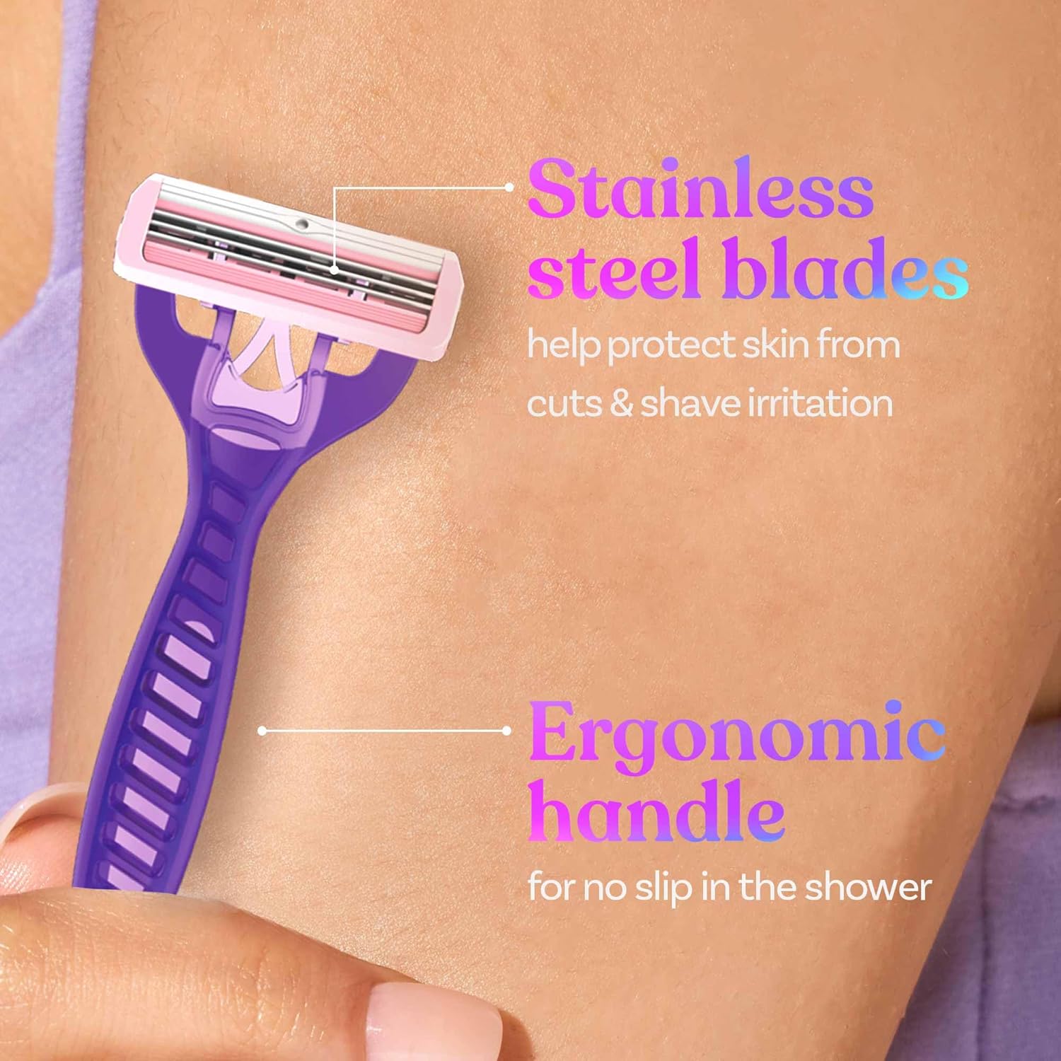 Bombae Disposable Flexi Body Razors for Women - 3 |Body Hair Remover for Women with Aloe Vera and Vitamin E | Smooth shave on arms, underams, bikini line, legs BOMBAE