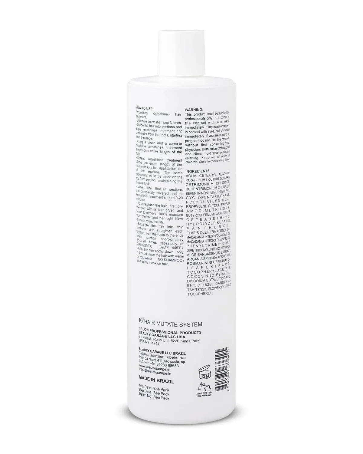 BEAUTY GARAGE PROFESSIONAL K9 Hair Mutate System Kerashine With Acai Oil 800 ML Beauty Garage Professional