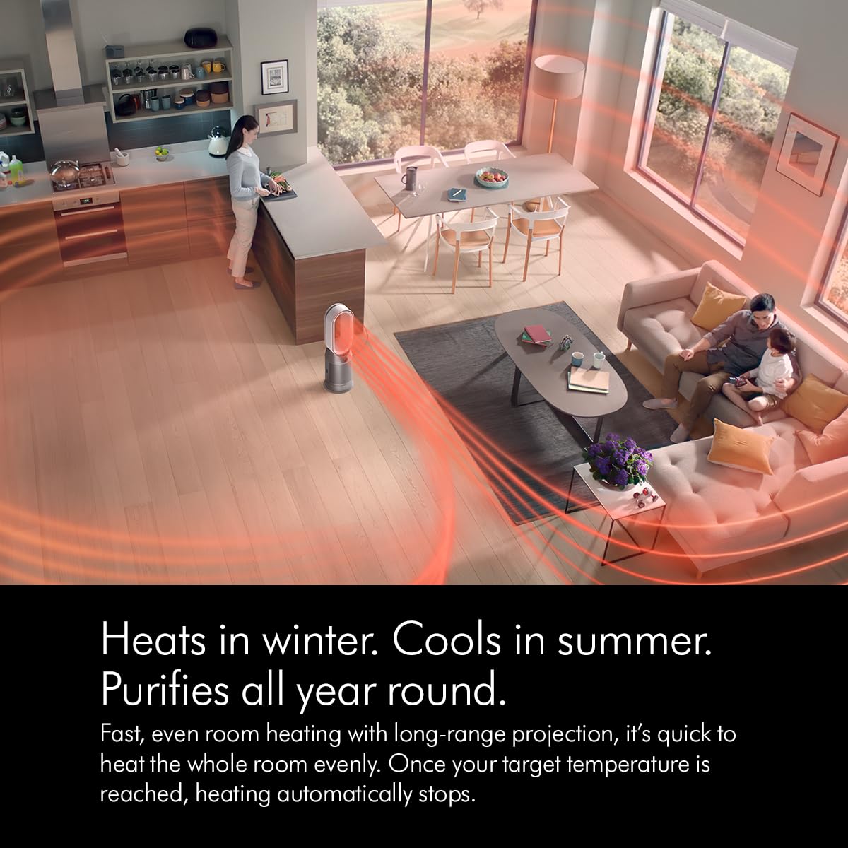 Dyson Purifier Hot+Cool Air Purifier with heater, HEPA+Activated Carbon Filter, Wi-Fi Enabled, HP07 (White) Dyson