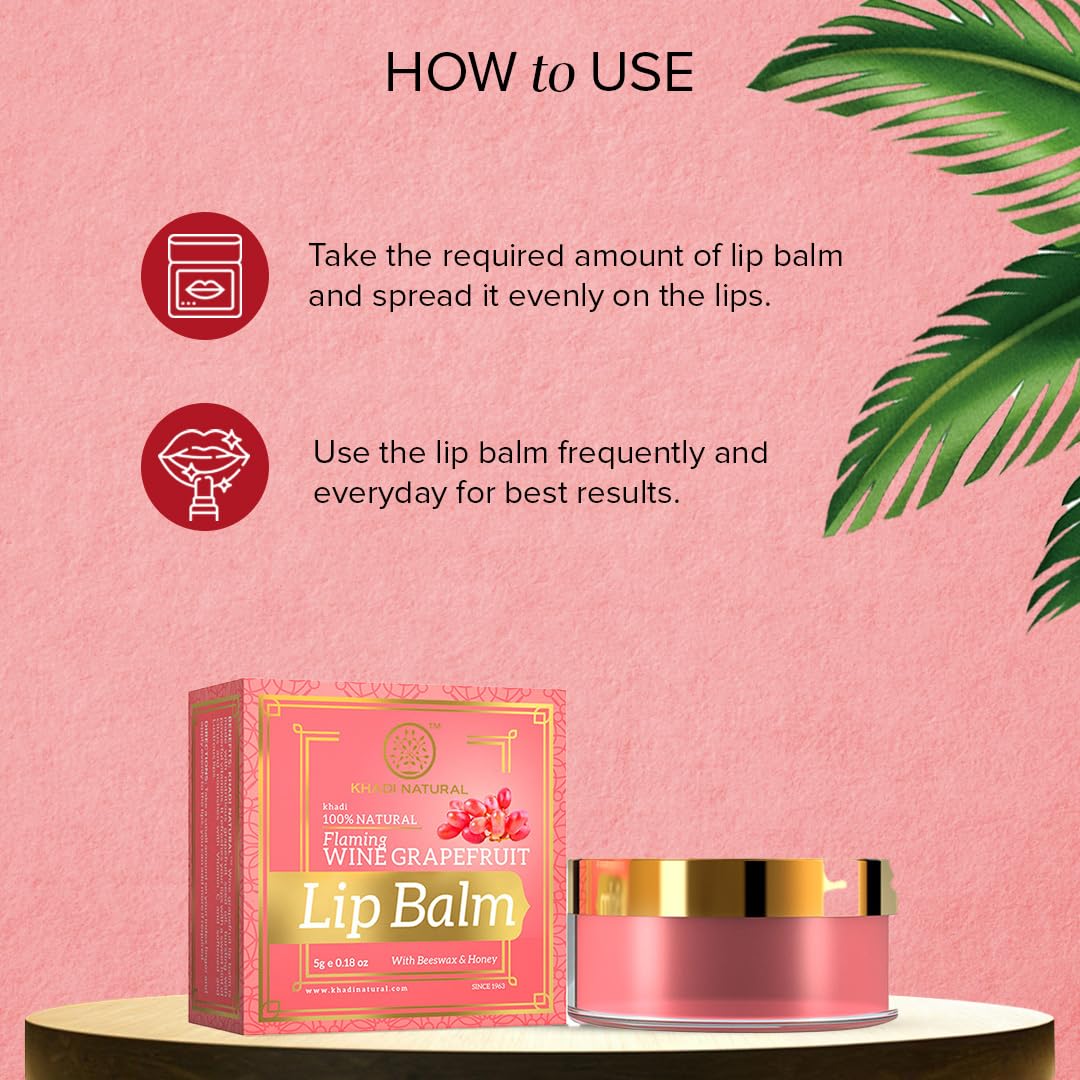 KHADI NATURAL Flaming WINE GRAPE FRUIT Lip Blam 5g KHADI NATURAL