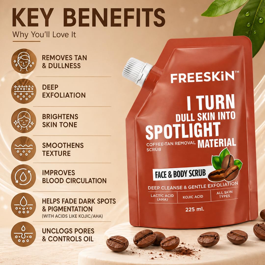 Freeskin Coffee Tan Removal Scrub 225ML freeskin