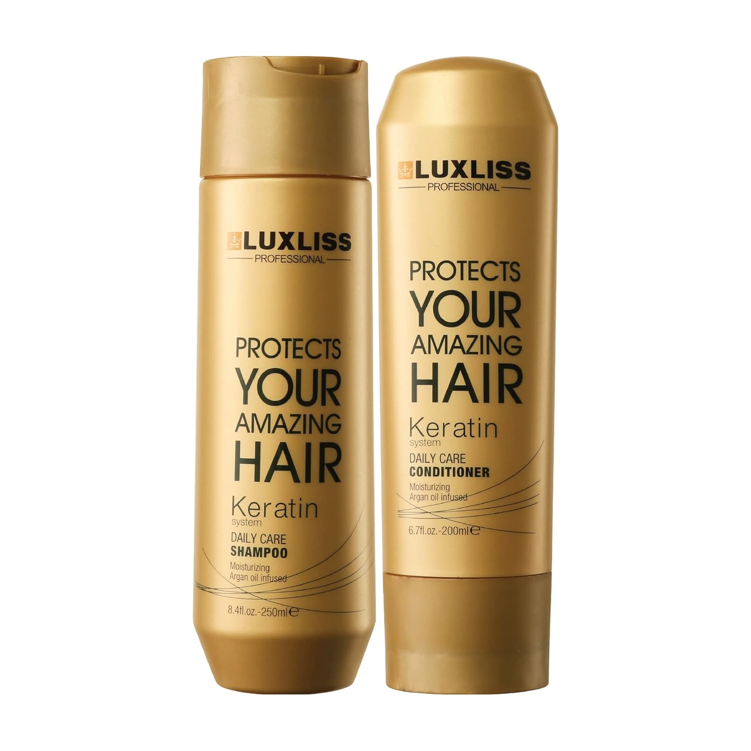 LUXLISS PROFESSTIONAL KERATIN SHAMPOO250ML & CONDITIONER 200 ML Luxliss Professional