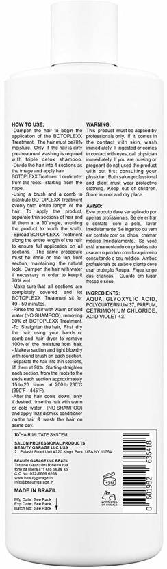 BEAUTY GARAGE PROFESSIONAL K9 Hair Mutate System Botoplexx 800 ML Beauty Garage Professional