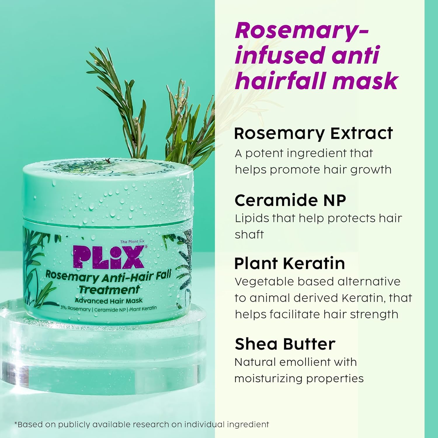 Plix rosemary anti hair fall treatment advanced hair mask 200g PLIX