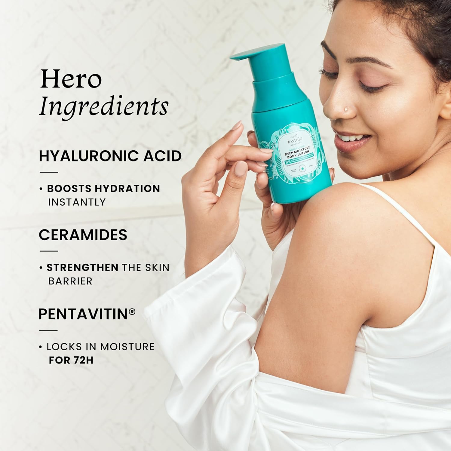 Foxtale Hydrating Body Lotion with Hyaluronic Acid & Ceramides | 72-hour Hydration | Lightweight & Non-Sticky | Long Lasting Musk Fragrance | Body Lotion for Men & Women | All Skin Type | 200 ml FOXTALE