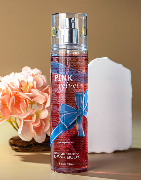 Dear Body 236 ML | Unisex Body Fragrance Mist | Fine Fragrance Mist Signature Collection | Refreshing & Long-Lasting Scent | for All Day Freshness | (Pink Velvet) DEAR BODY