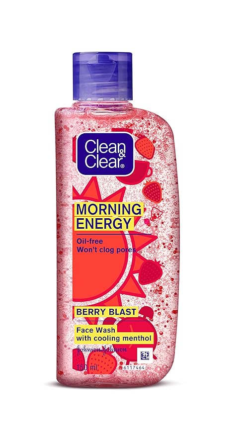 Clean & Clear Morning Energy Berry Blast Face Wash, Red, 150 ml CLEAN & CLEAR