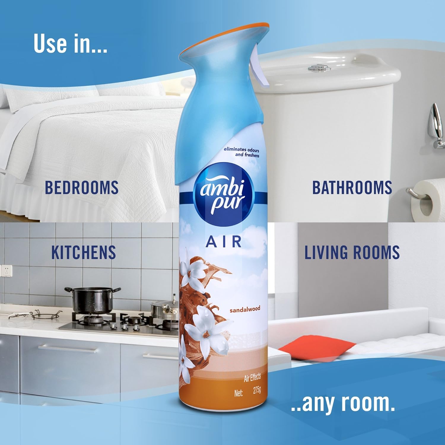 Ambi Pur Air Effect Sandalwood Air scent. Freshener 275gm AMBI PUR
