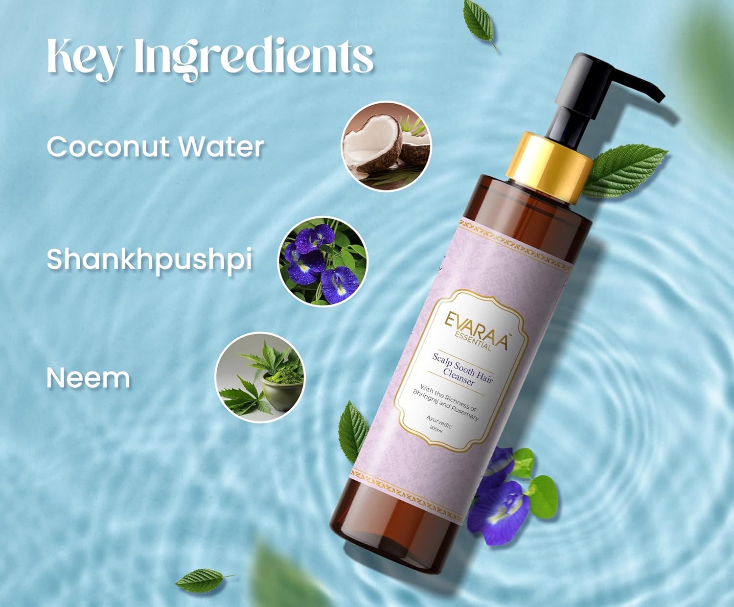 Evaraa Essential Scalp Sooth Hair Cleanser 200 ml - Moisturizing Scalp Cleanser | Soothing Hair Wash | Calming Scalp Shampoo' Beauty Bumble