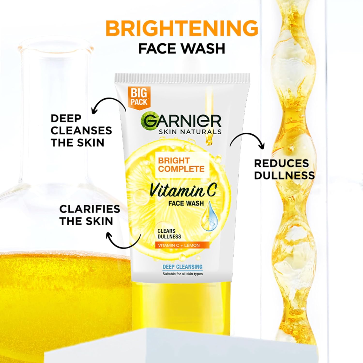 GARNIER Bright Complete Vitamin C Due Action Face Wash 100 g Garnier