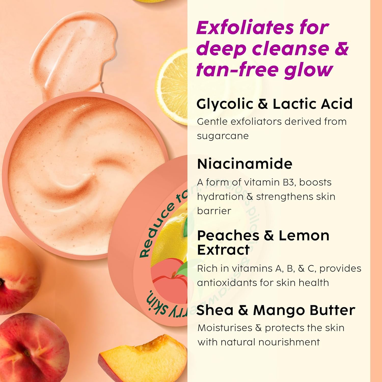 Plix Peaches & Lemon Detan Bump Eraser Scrub 200g PLIX