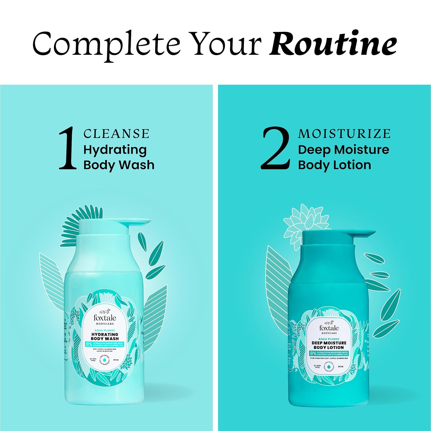 Foxtale Hydrating Body Lotion with Hyaluronic Acid & Ceramides | 72-hour Hydration | Lightweight & Non-Sticky | Long Lasting Musk Fragrance | Body Lotion for Men & Women | All Skin Type | 200 ml FOXTALE