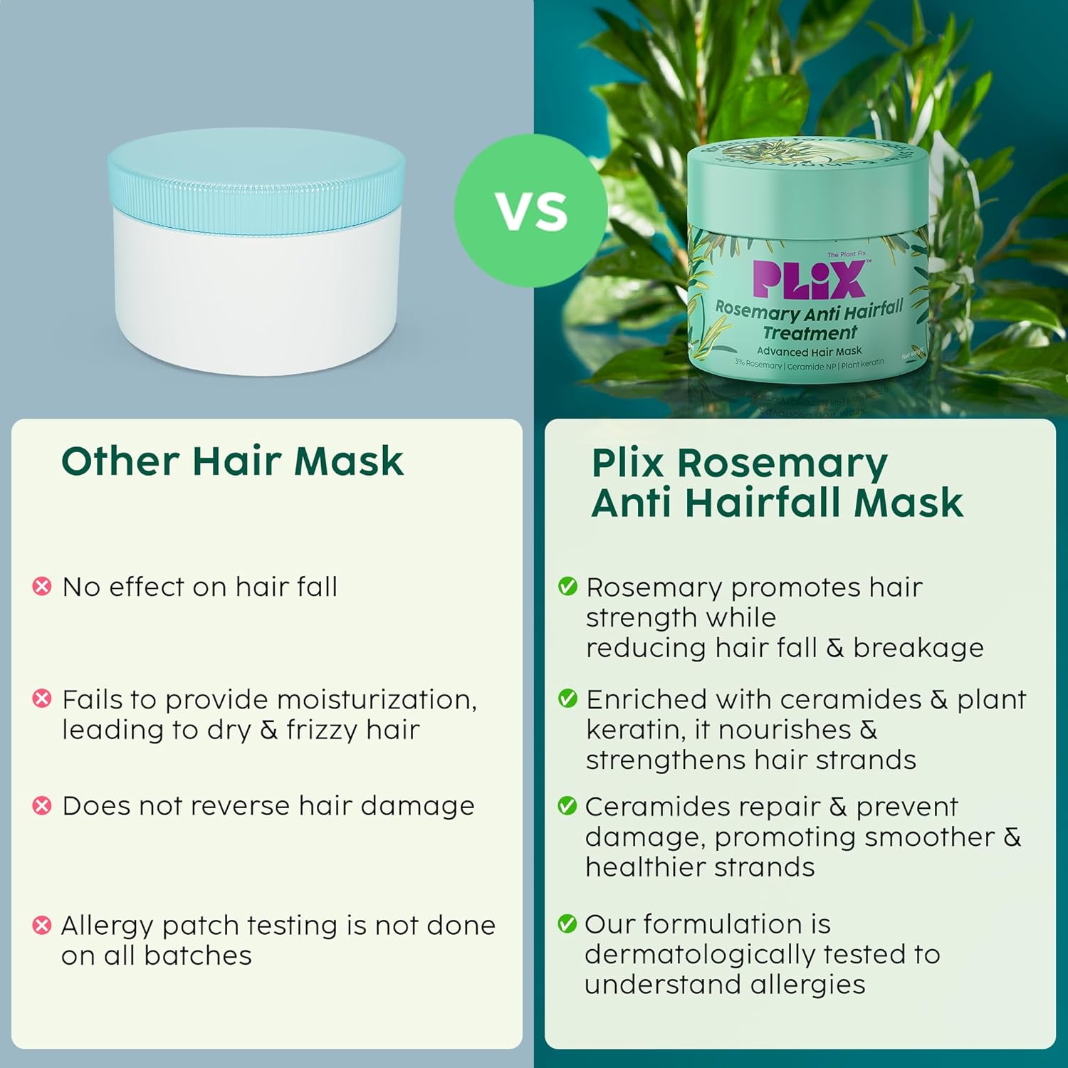 Plix rosemary anti hair fall treatment advanced hair mask 200g PLIX