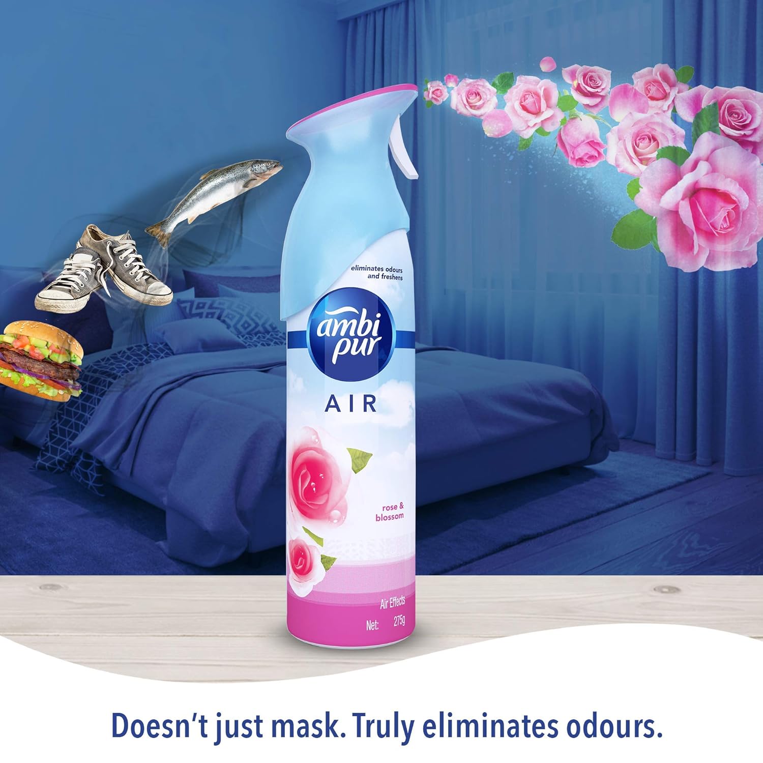 Ambi Pur Air  freshener   Rose & Blossom - 275 ml, Spray AMBI PUR