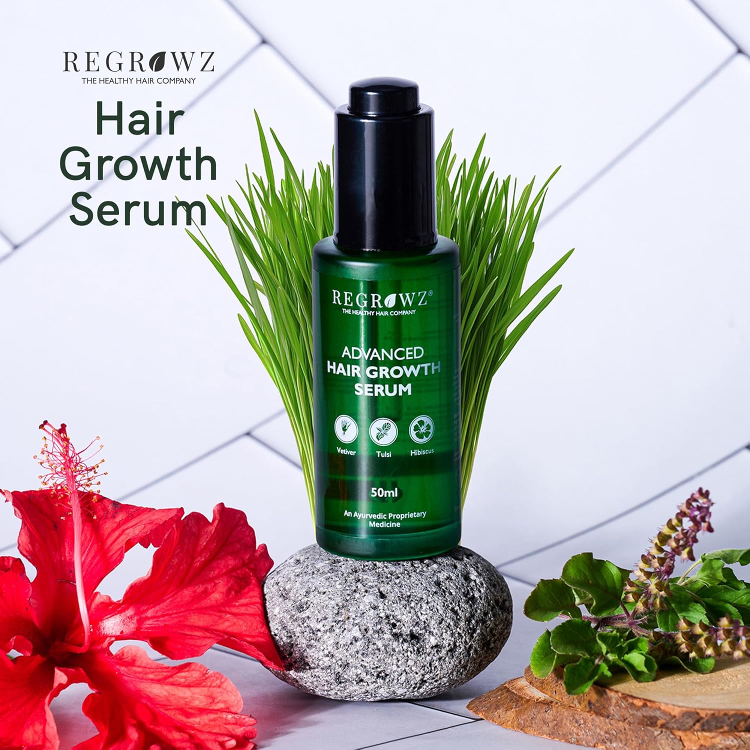 Regrowz Advanced Hair Serum for Men & Women – 50ml | Lightweight Ayurvedic Scalp Serum with Biotin, Aloe Vera, Redensyl & Herbal Extracts | Daily Hair Care for All Hair Types Beauty Bumble